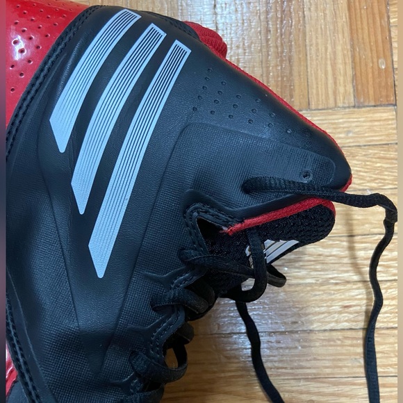 LIMITED ED. ADIDAS SNEAKER - HIGH CUT - WOMENS US 6 - BLACK, RED + WHITE - Picture 7 of 8